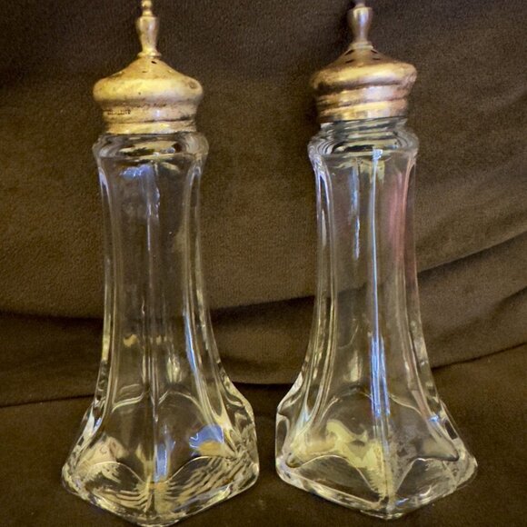 Vintage Salt Pepper Shaker Set FLAW DENTED CAP - Picture 10 of 14